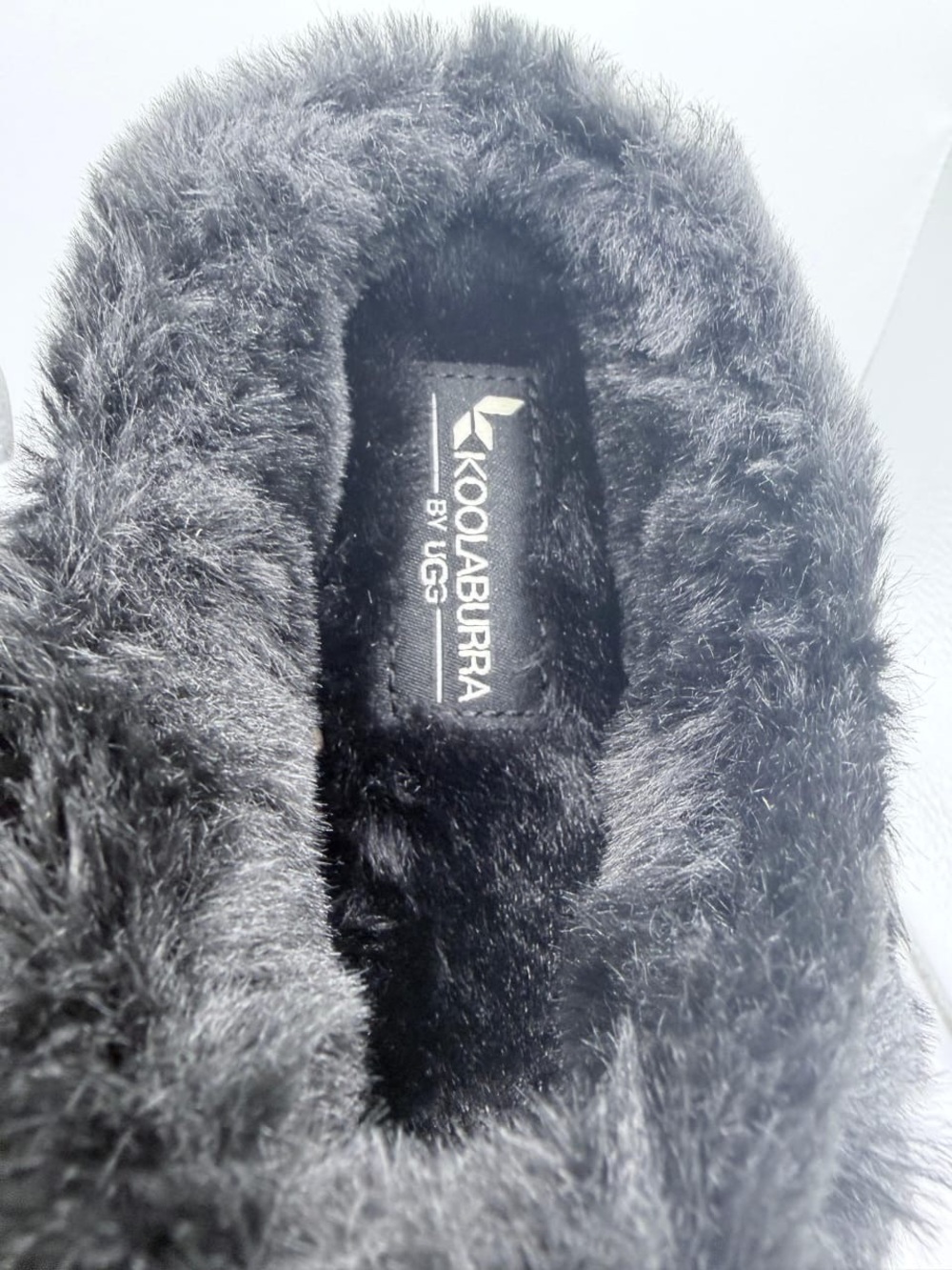 Koolaburra by UGG Tizzey Suede Faux Fur Platform Slip-On Black Mules Size 5 NWT - Picture 5 of 9